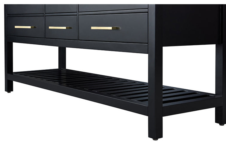 Elizabeth 60'' Black Onyx Double Vanity with Marble Top