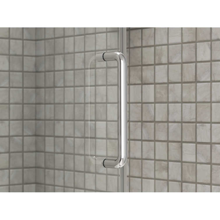 Bright Silver Frameless Sliding Shower Door with Clear Glass