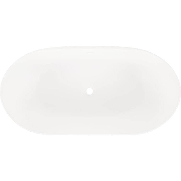 Catino 59'' White Glossy Freestanding Soaking Bathtub