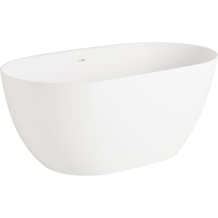 Catino 59'' White Glossy Freestanding Soaking Bathtub