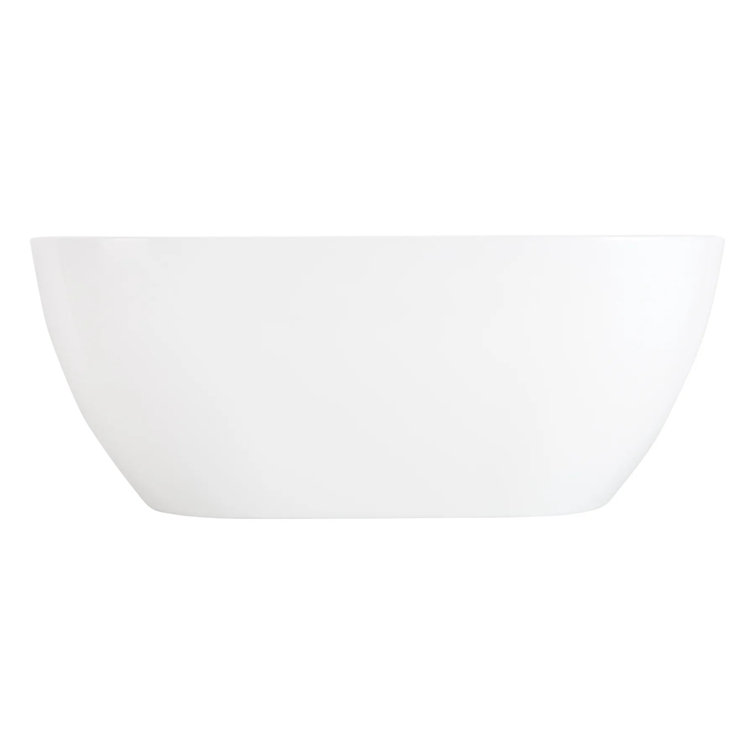 Hibiscus 67" White Acrylic Freestanding Oval Bathtub