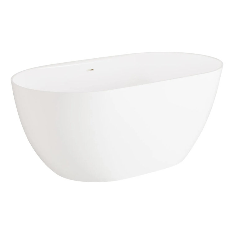 Patera 59'' White Resin Freestanding Soaking Bathtub