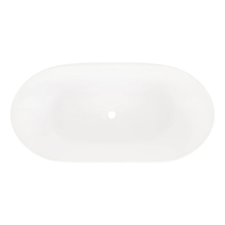 Patera 59'' White Resin Freestanding Soaking Bathtub