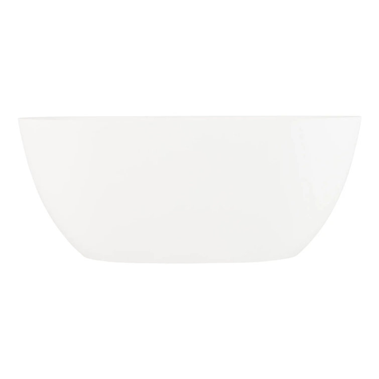 Catino 66'' White Solid Surface Freestanding Soaking Bathtub
