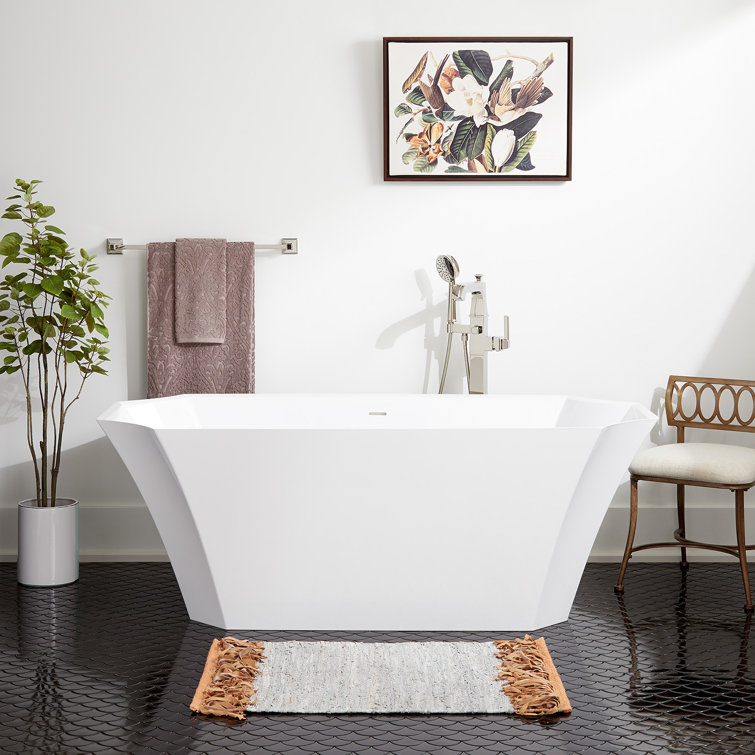 Rossetti 67'' Glossy White Acrylic Freestanding Bathtub