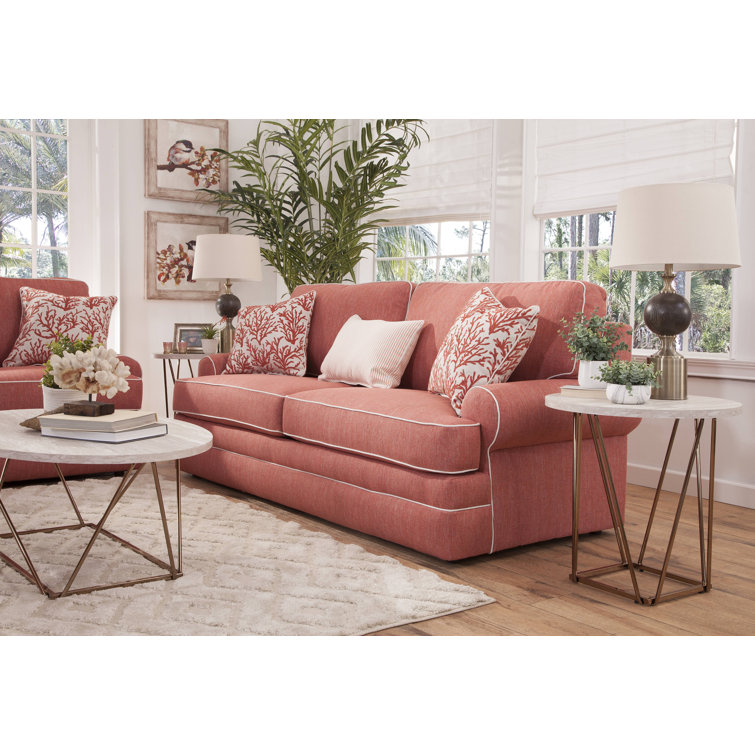 Coral Springs 90'' Brown Linen Queen Sleeper Sofa with Oak Legs
