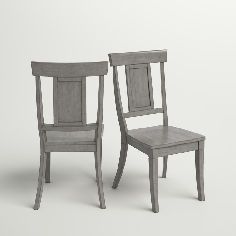 Eleanor Antique Grey Wood Panel Back Dining Chair Set