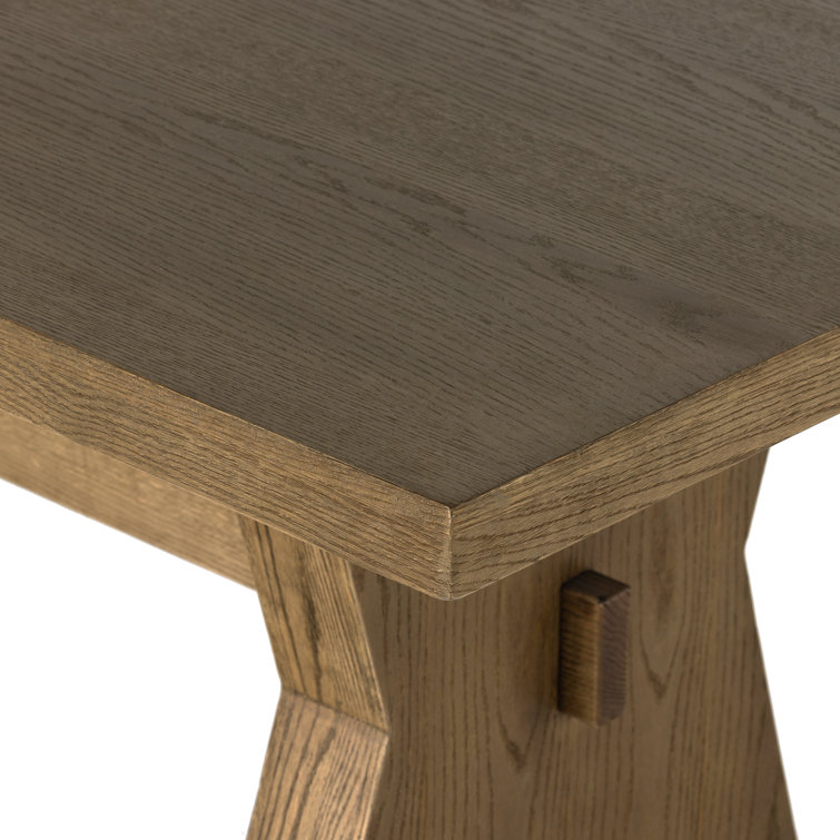 Drifted Oak Rectangular Dining Table with Bowtie Legs