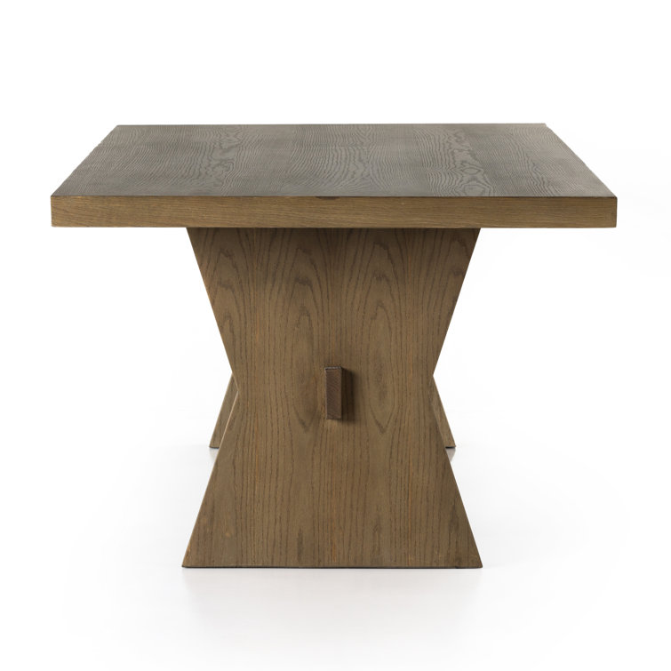 Drifted Oak Rectangular Dining Table with Bowtie Legs
