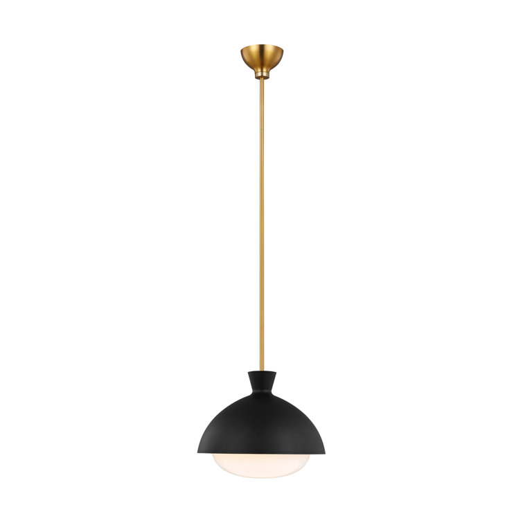 Lucerne 15'' Midnight Black and Brass Globe Pendant Light