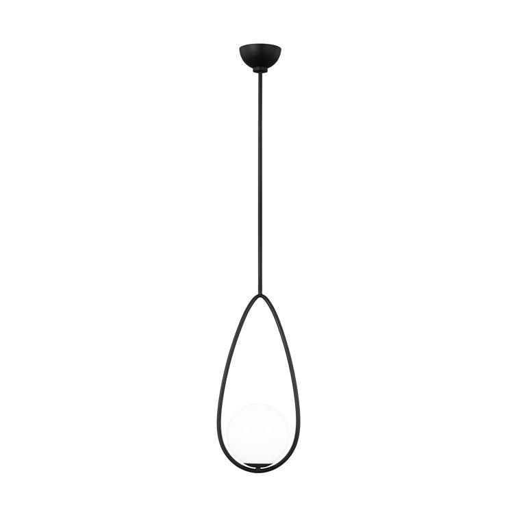 Midnight Black and White Glass Globe Pendant Light