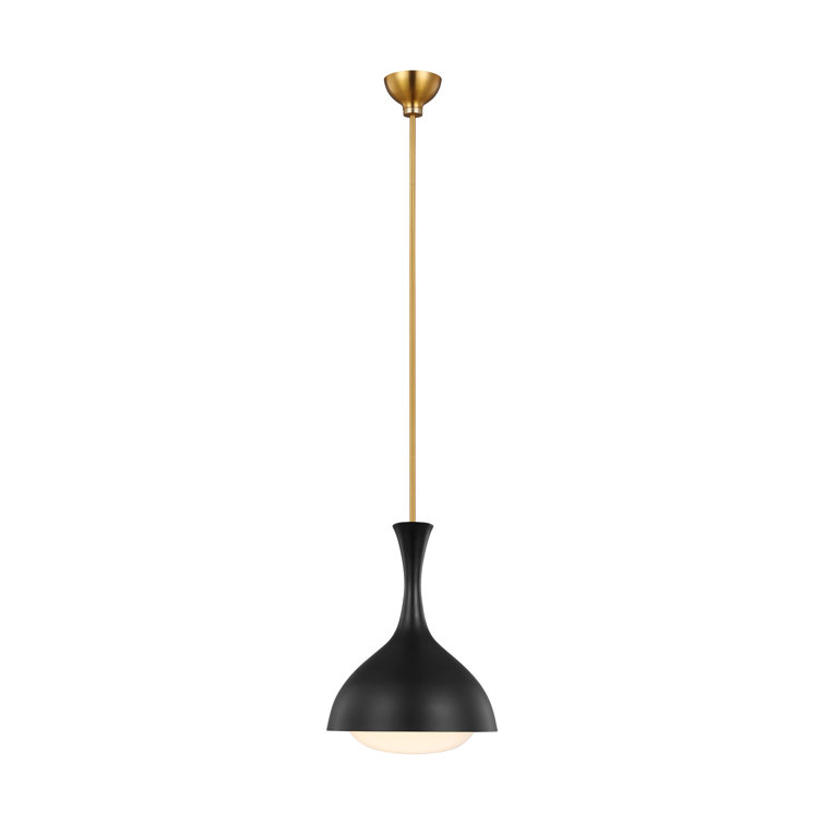 Lucerne 9'' Midnight Black and Burnished Brass Globe Pendant
