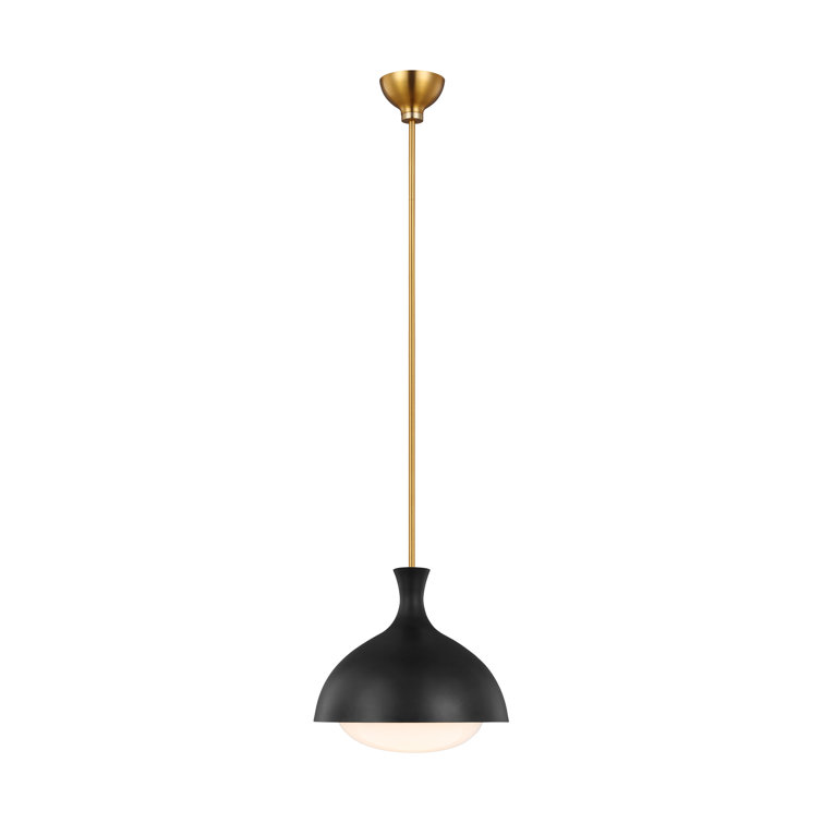 Midnight Black and Brass Globe Pendant Light