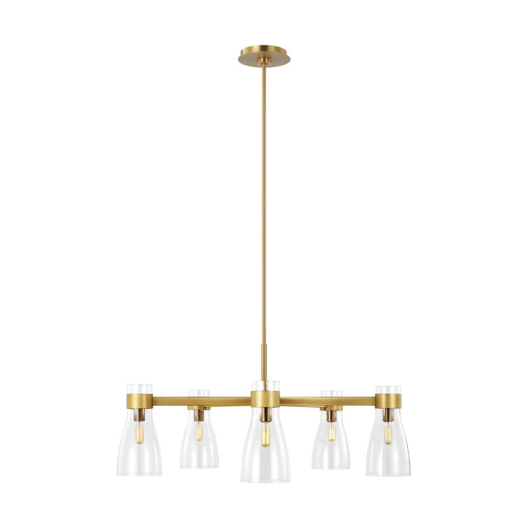 Moritz 34" Brass Five-Light Chandelier