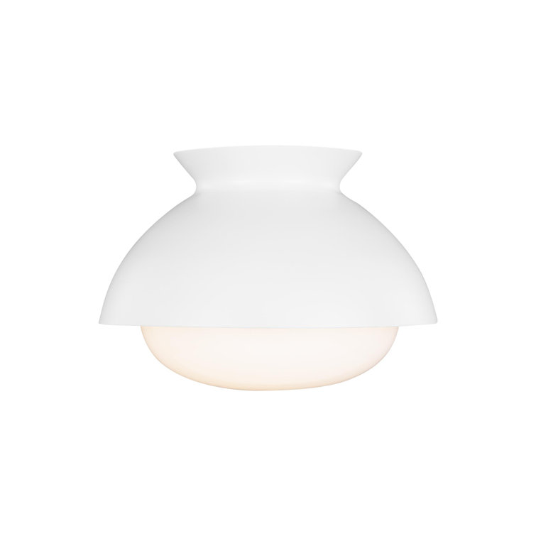 Matte White Glass Indoor/Outdoor Flush Mount Light