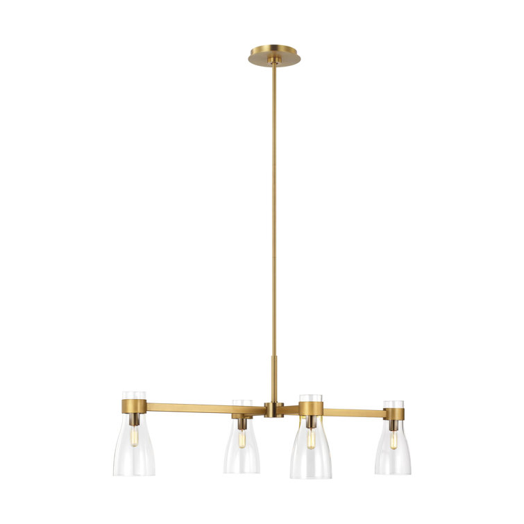 Moritz 24'' Burnished Brass Four Light Linear Chandelier