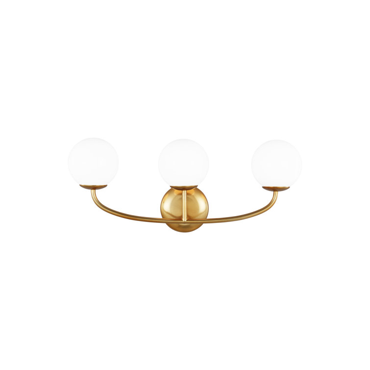 Elegant Galassia Burnished Brass 3-Light Vanity Wall Sconce