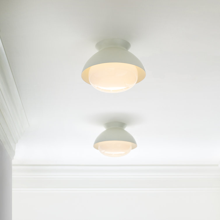 Matte White Glass Indoor/Outdoor Flush Mount Light
