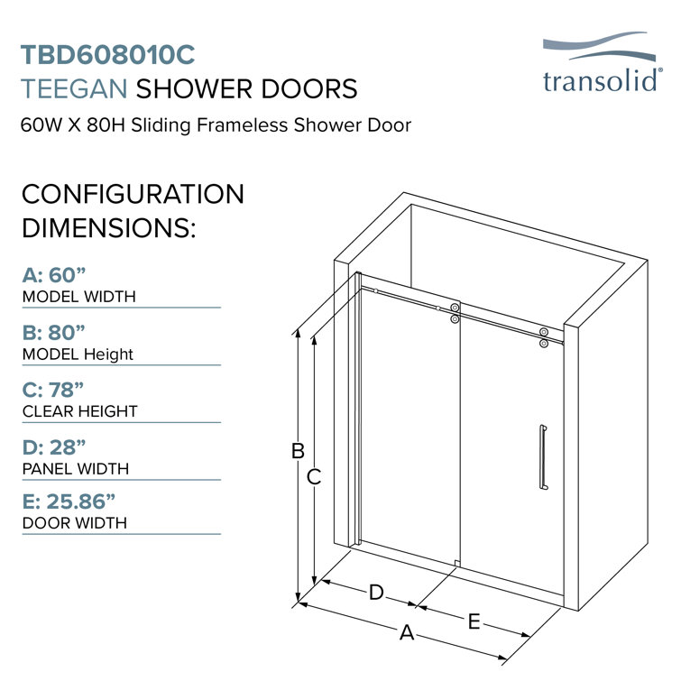 Matte Black Semi-Frameless Sliding Shower Door with Clear Glass