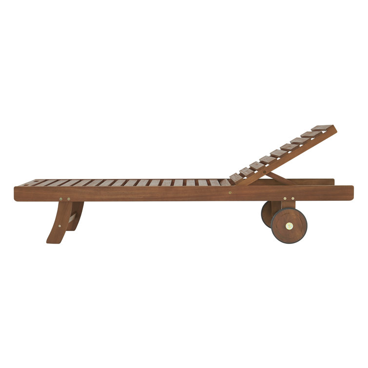 Caspian Eucalyptus Wood Outdoor Reclining Chaise Lounge Set
