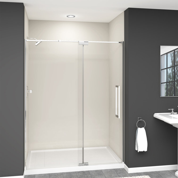 Polished Chrome 60" Pivot Shower Door with Clear Glass