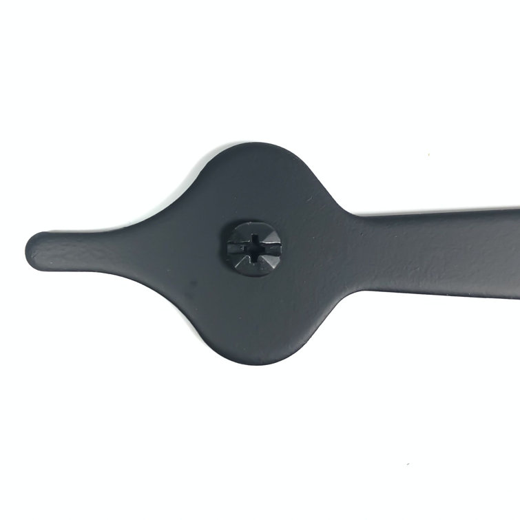 Black Iron Rustic Spear Strap Hinge, 17.75 inches