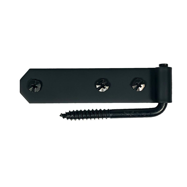 Matte Black Iron Flush Shutter Hinge Set with Removable Pin