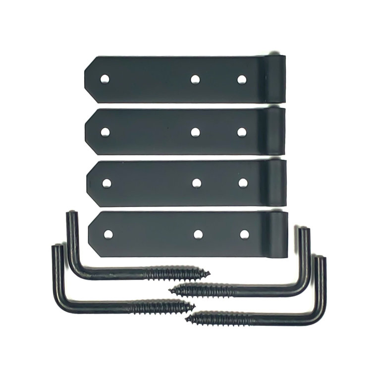 Matte Black Iron Flush Shutter Hinge Set with Removable Pin