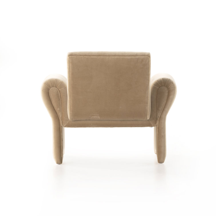 Contemporary Yellow Velvet Accent Chair with Airy Silhouette