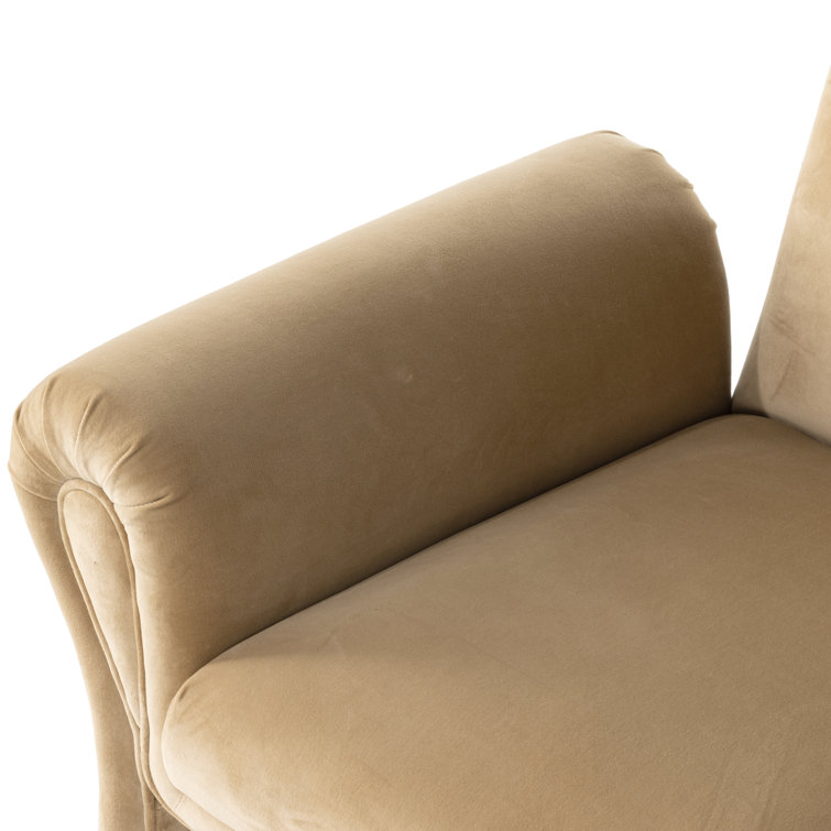 Contemporary Yellow Velvet Accent Chair with Airy Silhouette