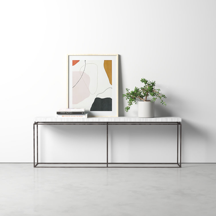 Bilbrook 80'' White Oak and Metal Console Table