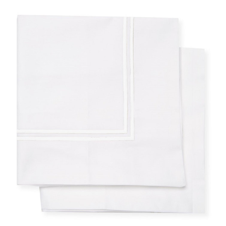 White Cotton Euro Embroidered Pillow Sham Set