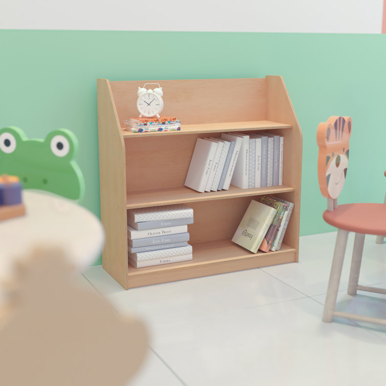 Adjustable Natural Birch 3-Tier Kid-Friendly Bookshelf
