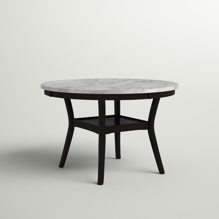 Celeste 48'' Round Espresso Wood & Faux Marble Dining Table
