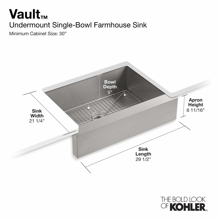 Stainless Steel Farmhouse Apron-Front Single Bowl Kitchen Sink