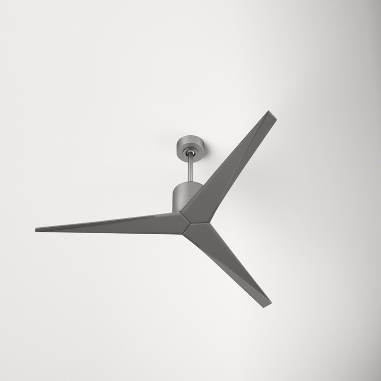 56'' Matte Black and Gray Ash Tone Ceiling Fan with Lighting