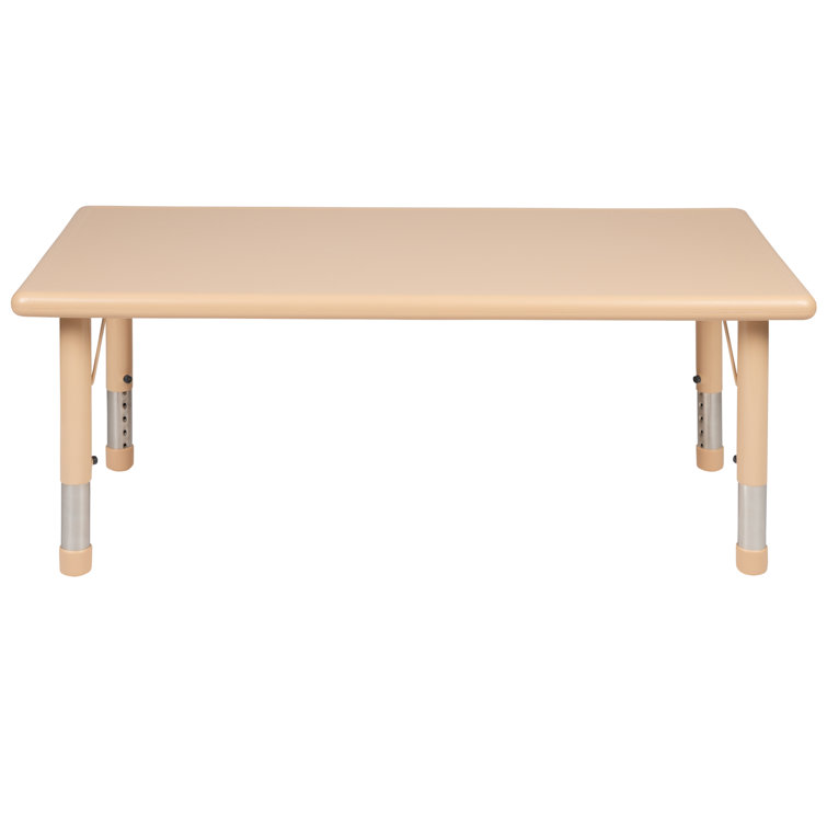 Adjustable Natural Plastic Kids Activity Table with Rounded Corners