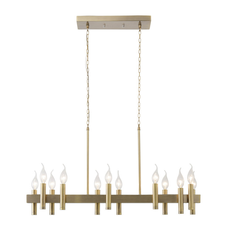 Antique Brass 32" Glass Globe Modern Chandelier
