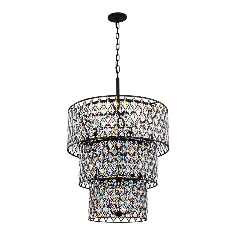 Windsor Black and Gold 13-Light Drum Chandelier