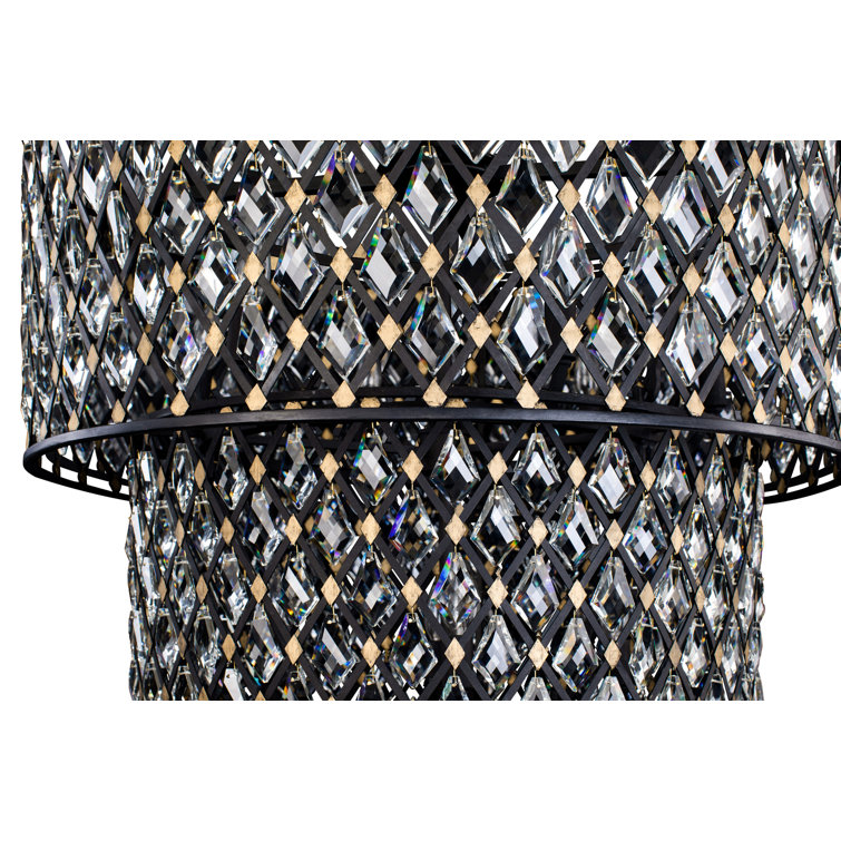 Windsor Black and Gold 13-Light Drum Chandelier