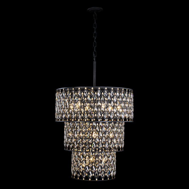 Windsor Black and Gold 13-Light Drum Chandelier