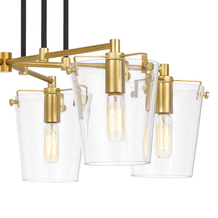 Arlo 6-Light Sputnik Chandelier with Clear Glass Shades in Brass