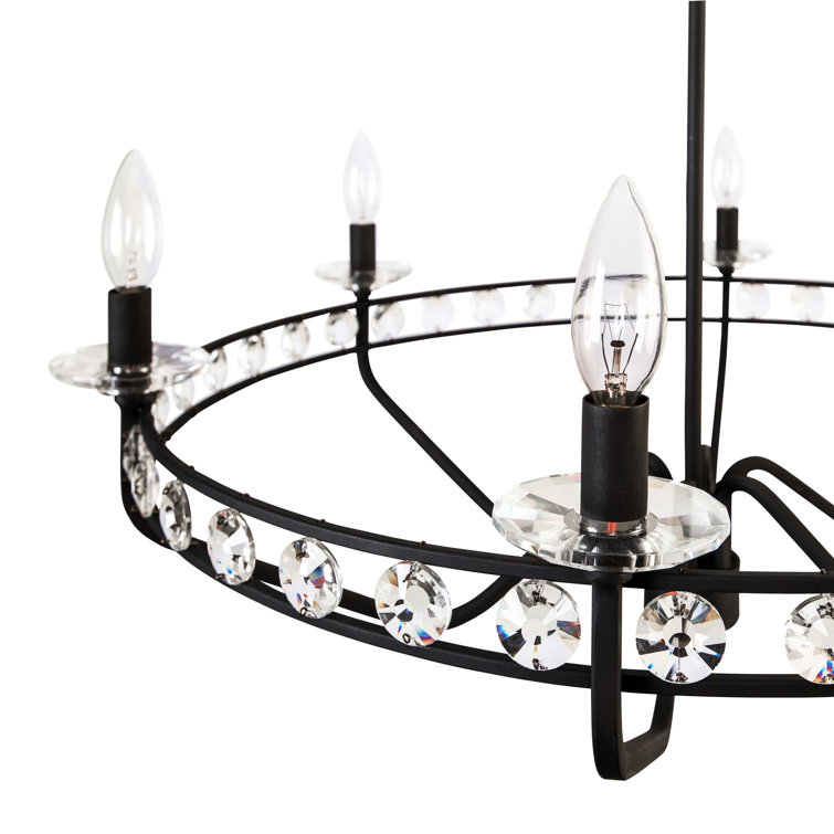 Antique Gold Crystal 6-Light Chandelier