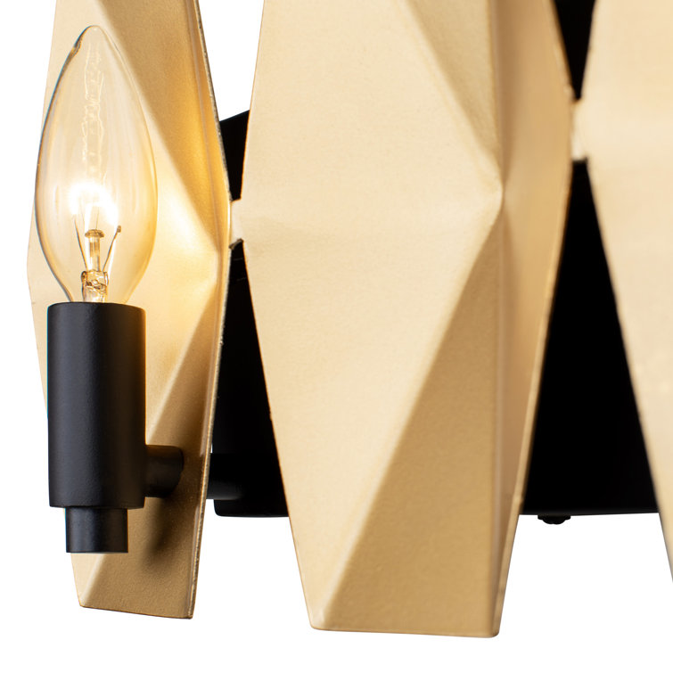 Malone Hexagonal Black & French Gold 2-Light Bath Vanity