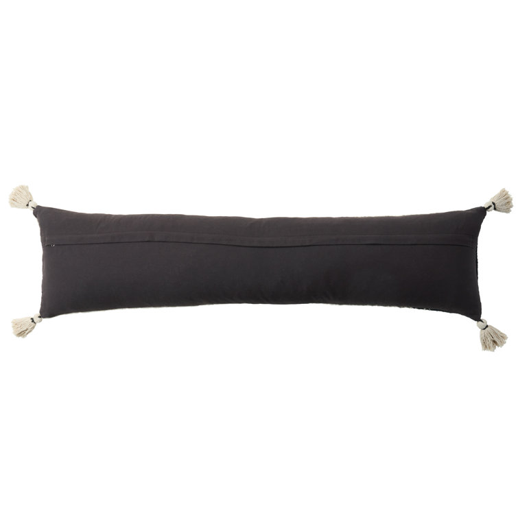 Striped Cotton Blend Lumbar Pillow with Tassels
