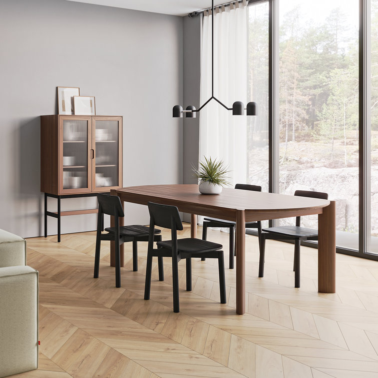 Walnut Oval Scandinavian Eight-Seater Dining Table