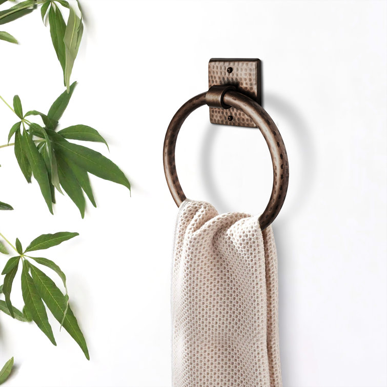Antique Copper Hand Hammered Wall Mounted Towel Ring