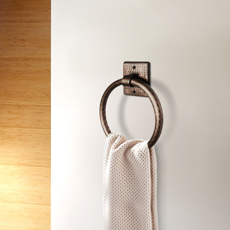 Antique Copper Hand Hammered Wall Mounted Towel Ring