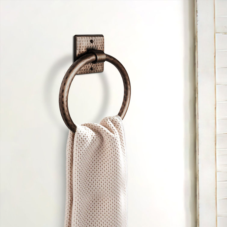 Antique Copper Hand Hammered Wall Mounted Towel Ring