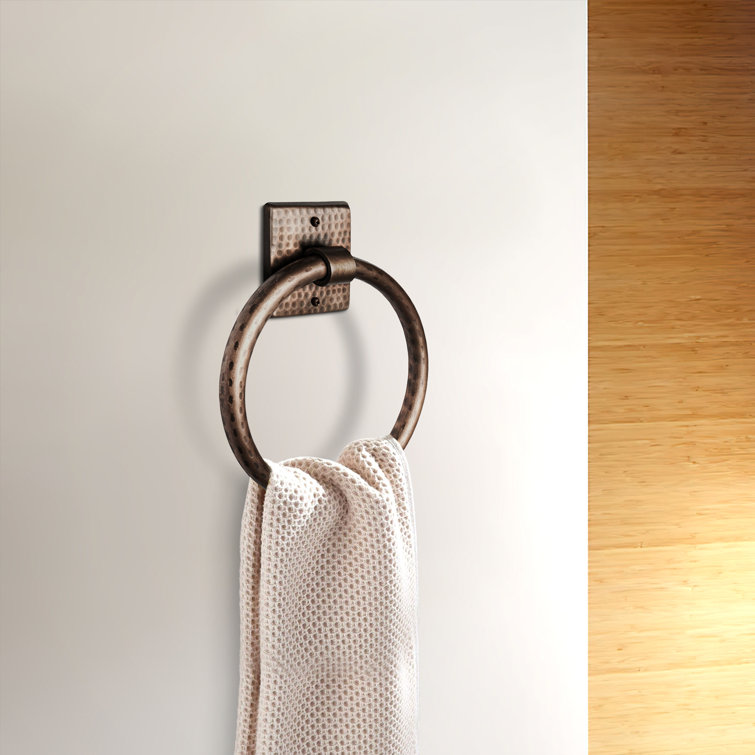 Antique Copper Hand Hammered Wall Mounted Towel Ring